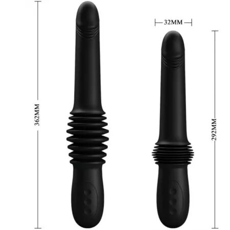 PRETTY LOVE - VIBRATEUR PAZUZU 3 MODES DE POUSSÉE NOIR