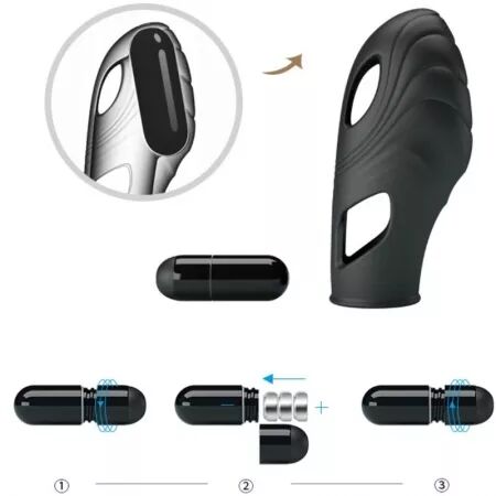 PRETTY LOVE - VIBRATEUR DE DOIGT EN SILICONE LICH NOIR