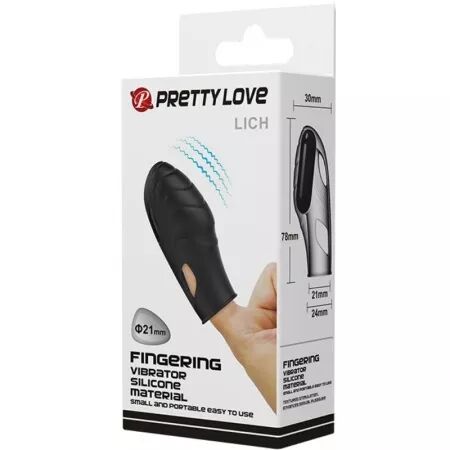 PRETTY LOVE - VIBRATEUR DE DOIGT EN SILICONE LICH NOIR