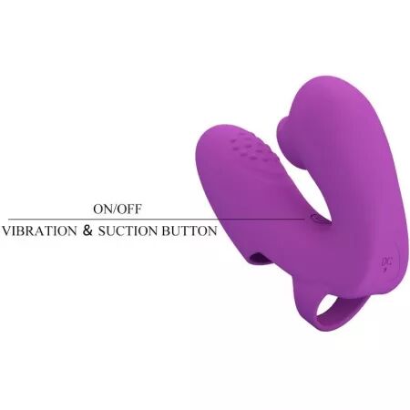PRETTY LOVE - VIBRATEUR DE DOIGTS ATHENA AVEC STIMULATEUR DE CLITORIS VIOLET