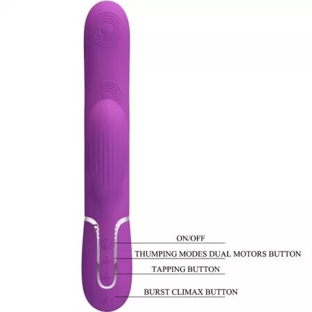 PRETTY LOVE - VIBRATEUR LAPIN MULTIFONCTION 3 EN 1 PERLITA VIOLET