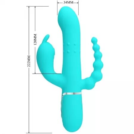 PRETTY LOVE - CAMMY 4 EN 1 VIBRATEUR MULTIFONCTION TRIPPLE RABBIT BLEU
