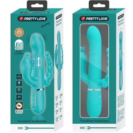 PRETTY LOVE - CAMMY 4 EN 1 VIBRATEUR MULTIFONCTION TRIPPLE RABBIT BLEU