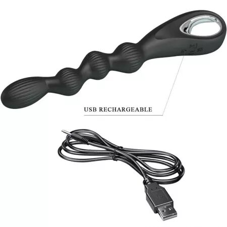 PRETTY LOVE - VIBRATEUR ANAL FEDERER 12 VIBRATIONS NOIR