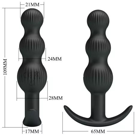 PRETTY LOVE - VIBRATEUR ANAL SIDNEY 10 VIBRATIONS NOIR