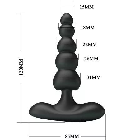 PRETTY LOVE - VIBRATEUR ANAL SIDNEY 10 VIBRATIONS NOIR