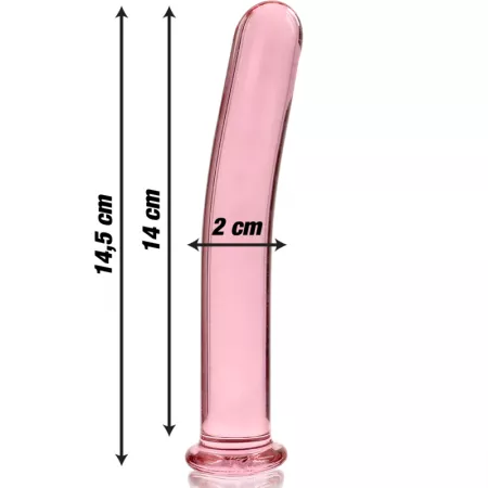 NEBULA SERIES BY IBIZA - MODÈLE 8 GODE EN VERRE BOROSILICATE ROSE 14.5 CM -O- 2 CM