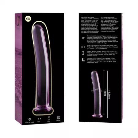 NEBULA SERIES BY IBIZA - MODÈLE 8 GODE EN VERRE BOROSILICATE ROSE 14.5 CM -O- 2 CM