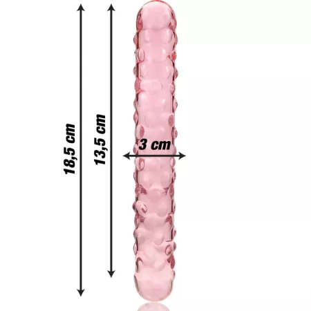 NEBULA SERIES BY IBIZA - MODÈLE 15 GODE EN VERRE BOROSILICATE ROSE 18.5 CM -O- 3 CM