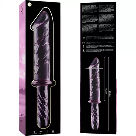 NEBULA SERIES BY IBIZA - MODÈLE 24 GODE EN VERRE BOROSILICATE ROSE 28.5 CM -O- 5 CM