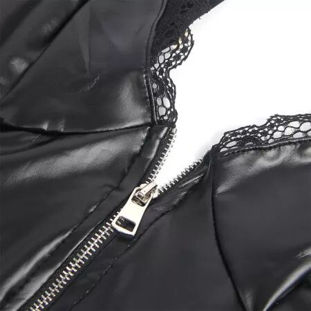 SUBBLIME - 955465 CORPS À FERMETURE ÉCLAIR EN CUIR NOIR L/XL