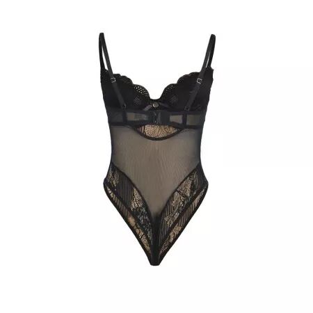 SUBBLIME - 955618 BODY EN DENTELLE AVEC FERMETURE EN BAS NOIR S/M