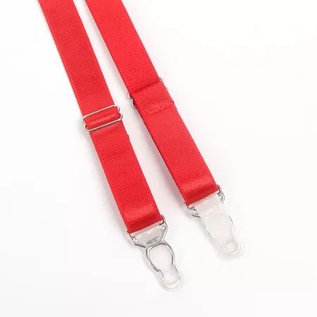 SUBBLIME - 955250 ENSEMBLE SOUTIEN-GORGE BONDAGE ROUGE AVEC JARRETELLES S/M