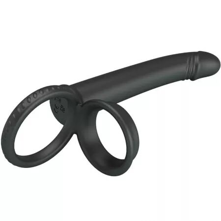 PRETTY LOVE - DILLION DOUBLE PÉNÉTRATION DOUBLE ANNEAU PÉNAL NOIR