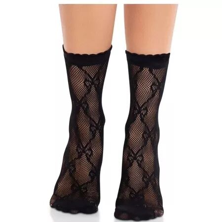 LEG AVENUE - CHAUSSETTES NOIRES EN DENTELLE AVEC N?UD