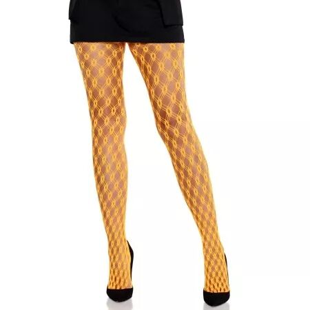 LEG AVENUE - COLLANTS EN DENTELLE AVEC ?ILLETS ORANGE FLUO
