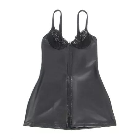 SUBBLIME - 957568 ROBE ZIPPÉE EN CUIR NOIR S/M