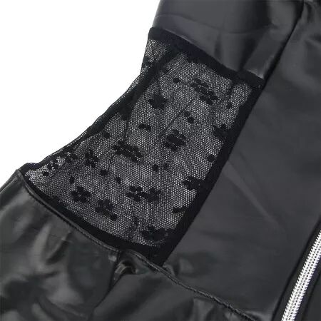 SUBBLIME - 957704 ROBE EN CUIR À FERMETURE ÉCLAIR EN DENTELLE NOIRE S/M
