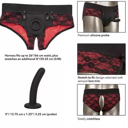 CALEXOTICS - SCANDAL ENSEMBLE CULOTTE SANS ENTREJAMBE AVEC GODE TAILLE S/M