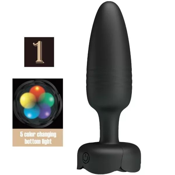 PRETTY LOVE - TARION PLUG ANAL AVEC LUMI�RE LED NOIR 12,5 CM