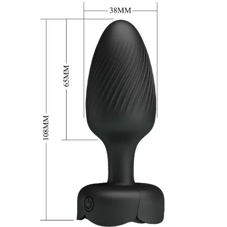 PRETTY LOVE - PLUG ANAL VARIAN AVEC LUMIÈRE LED NOIR 10,8 CM