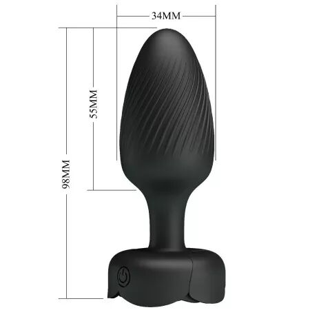 PRETTY LOVE - OSBORN PLUG ANAL AVEC LUMIÈRE LED NOIR 9,8 CM