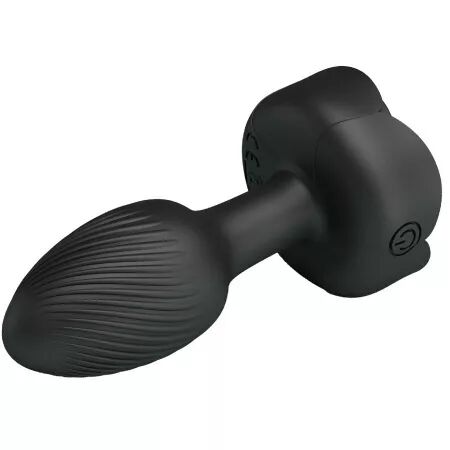 PRETTY LOVE - PLUG ANAL OLMAN AVEC LUMIÈRE LED NOIR 8,8 CM