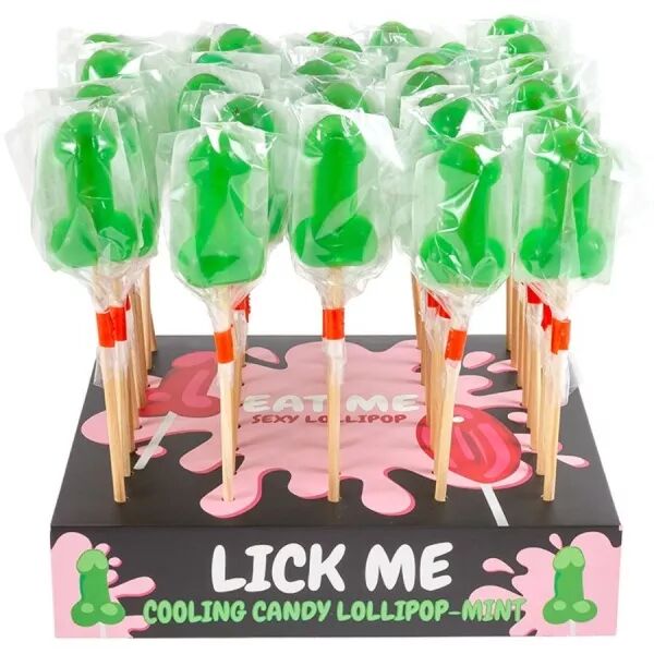 SECRETPLAY - PR�SENTOIR DE SUCETTES P�NIS � LA MENTHE AVEC EFFET FROID (40 UNIT�S)