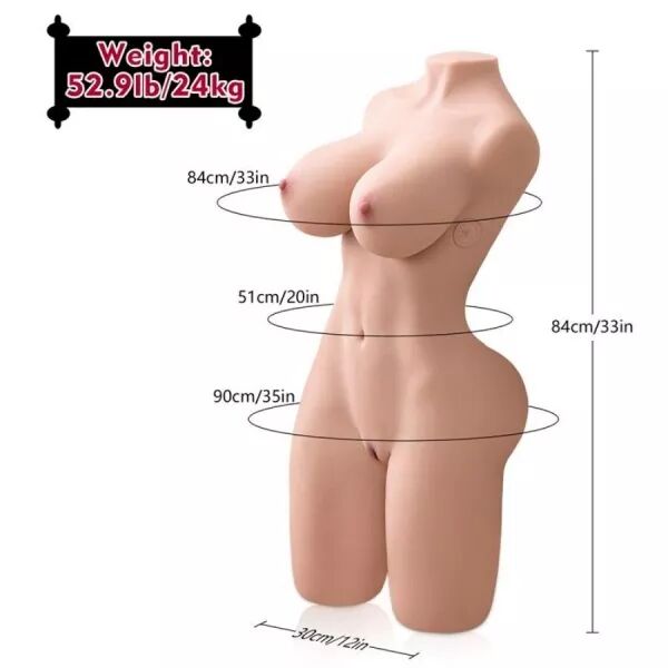 XISE - ERICA THRUSTING TORSE R�ALISTE AVEC VIBRATION F�MININE 84 CM