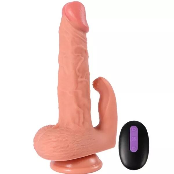 SHEQU - HAYDEN DILDO ET STIMULATEUR DE CLITORIS AVEC VIBRATION ET T�L�COMMANDE 16 CM