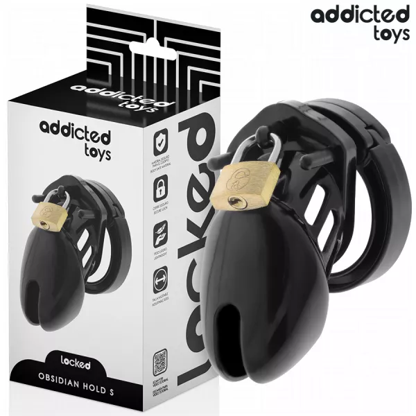 ADDICTED TOYS LOCKED - CAGE � P�NIS OBSIDIAN HOLD TAILLE S