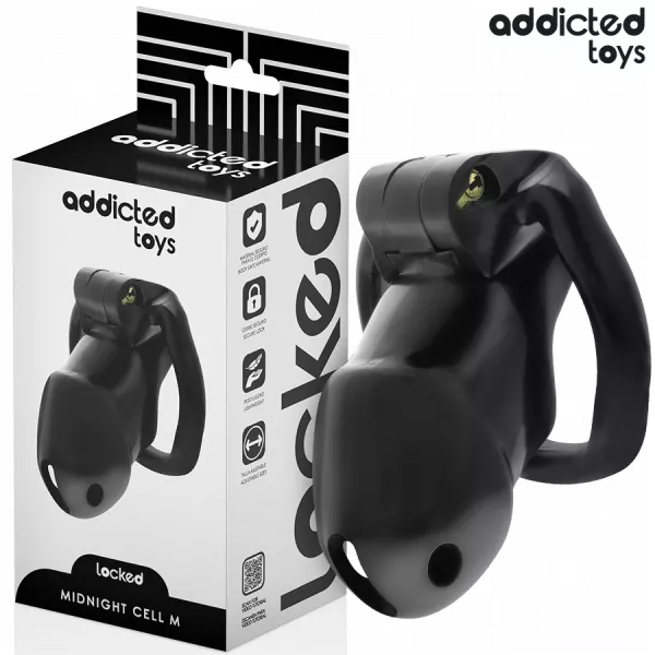 ADDICTED TOYS LOCKED - CAGE � P�NIS MINDNIGHT CELL 4.2 CM TAILLE M
