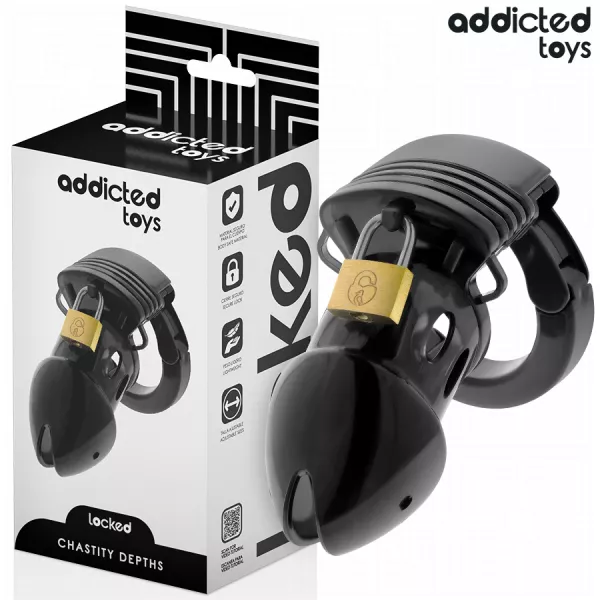 ADDICTED TOYS LOCKED - CAGE � P�NIS CHASTET� PROFONDEUR 7,5 CM
