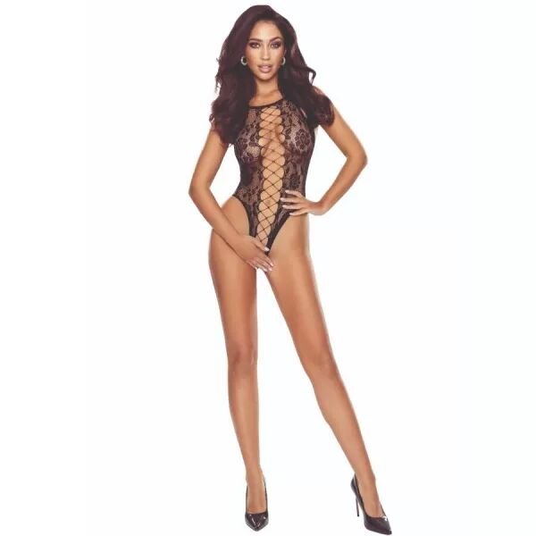 PASSION - BODYSTOCKING DENTELLE NOIRE BS112