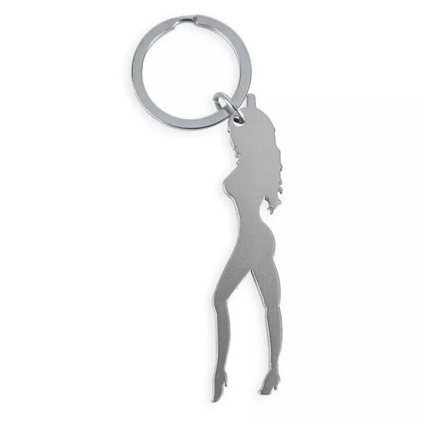 DIABLO PICANTE - PORTE-CL�S AVEC SILHOUETTE F�MININE ARGENT�E AVEC D�CAPOTEUR