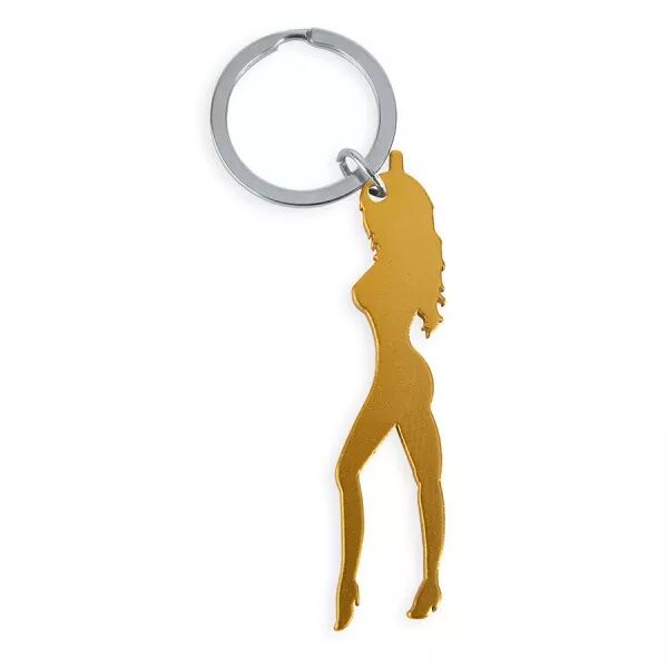 DIABLO PICANTE - PORTE-CL�S AVEC SILHOUETTE F�MININE COULEUR OR AVEC D�CAPOTEUR