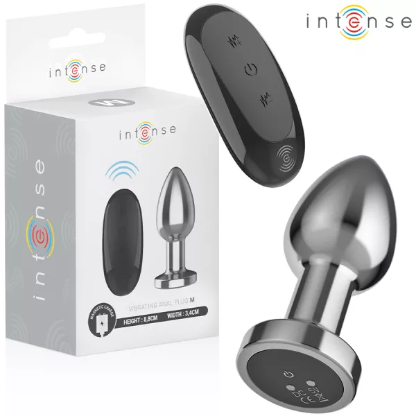 INTENSE - PLUG ANAL 10 VIBRATIONS M�TAL AVEC T�L�COMMANDE M