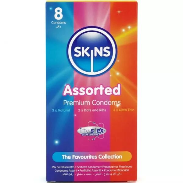SKINS - PACK DE 8 PR�SERVATIFS PREMIUM ASSORTIS