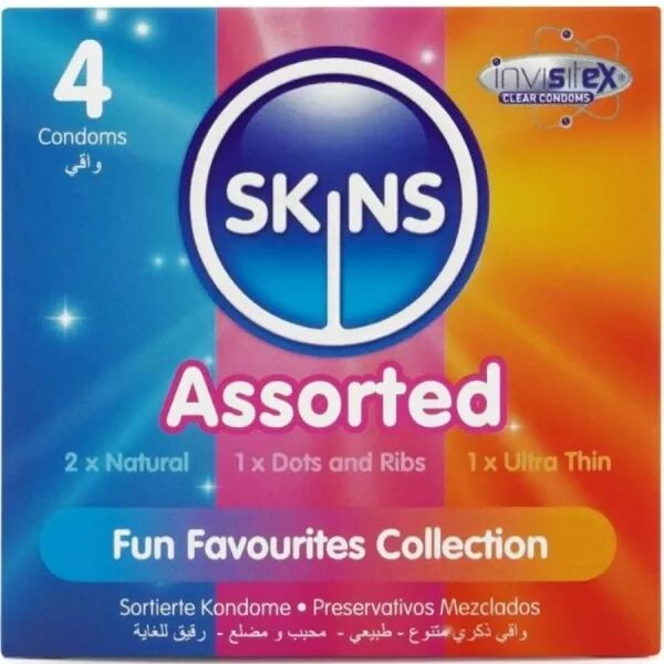 SKINS - PACK DE 4 PR�SERVATIFS PREMIUM ASSORTIS