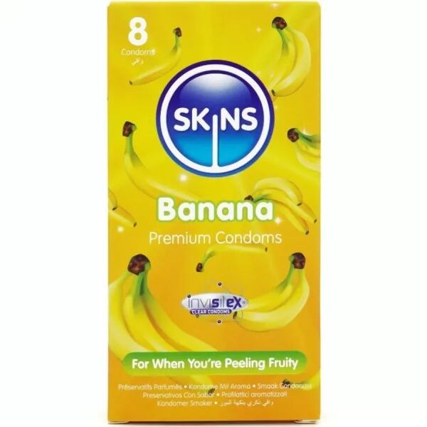 SKINS - PACK DE 8 PR�SERVATIFS BANANE PREMIUM