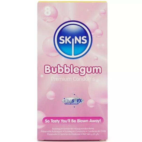 SKINS - PACK DE 8 PR�SERVATIFS PREMIUM BUBBLEGUM