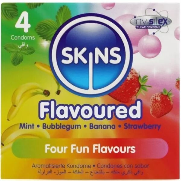 SKINS - PACK DE 4 PR�SERVATIFS PREMIUM MULTI-SAVEURS
