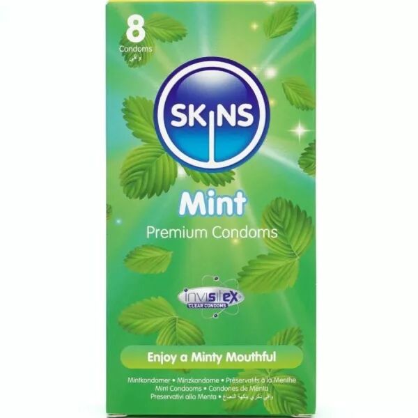 SKINS - PACK DE 8 PR�SERVATIFS PREMIUM MENTHE