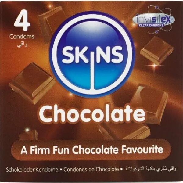 SKINS - PACK DE 4 PR�SERVATIFS PREMIUM CHOCOLAT