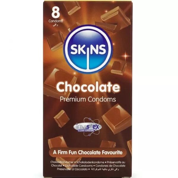 SKINS - PACK DE 8 PR�SERVATIFS PREMIUM CHOCOLAT