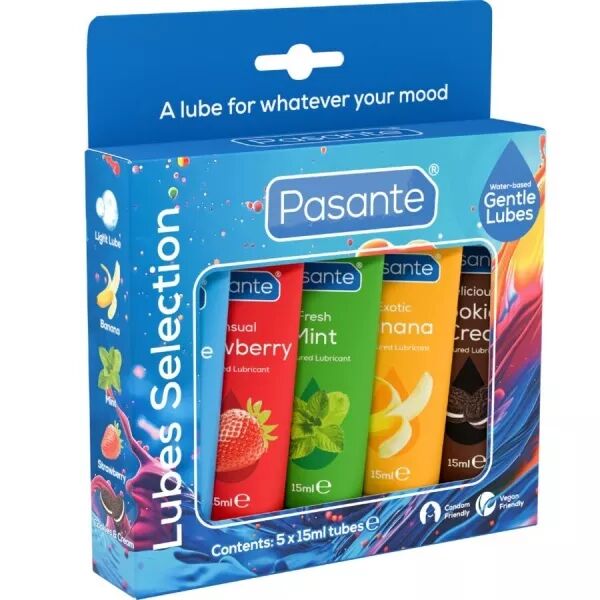 PASANTE - PACK LUBRIFIANTS SAVEURS ASSORTIES 5 UNIT�S X 15 ML