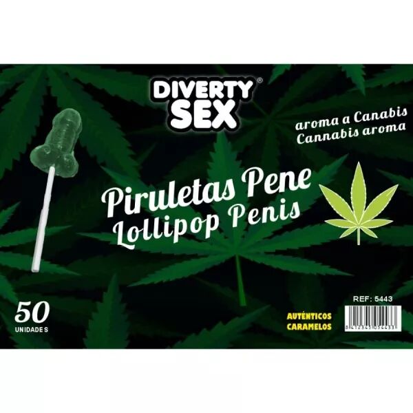 DIABLO GOLOSO - 50 SUCETTES P�NIS AR�ME CANNABIS