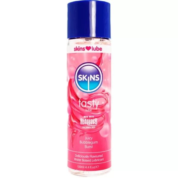 SKINS - LUBRIFIANT � BASE D'EAU D�LICIEUX GO�T BUBBLEGUM 130 ML