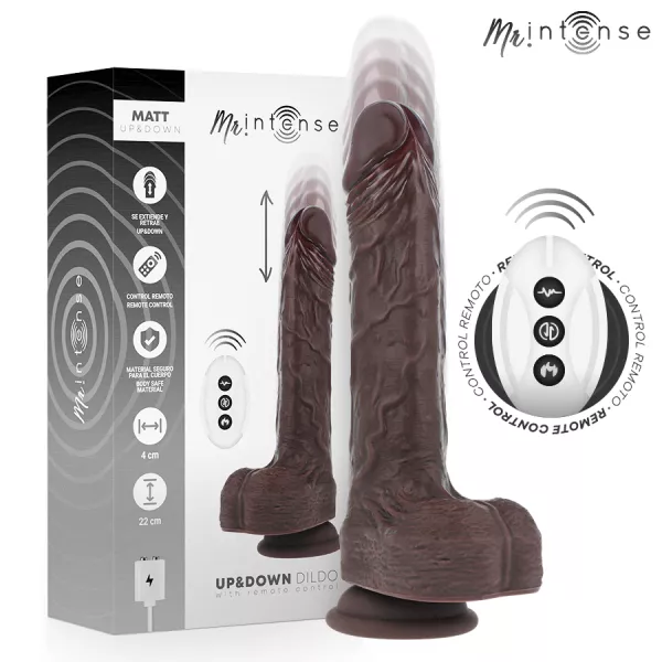 MR INTENSE - MATT R�ALISTE MULTIFONCTION AVEC VIBRATION HAUT ET BAS ET T�L�COMMANDE 22 CM -O- 4 CM