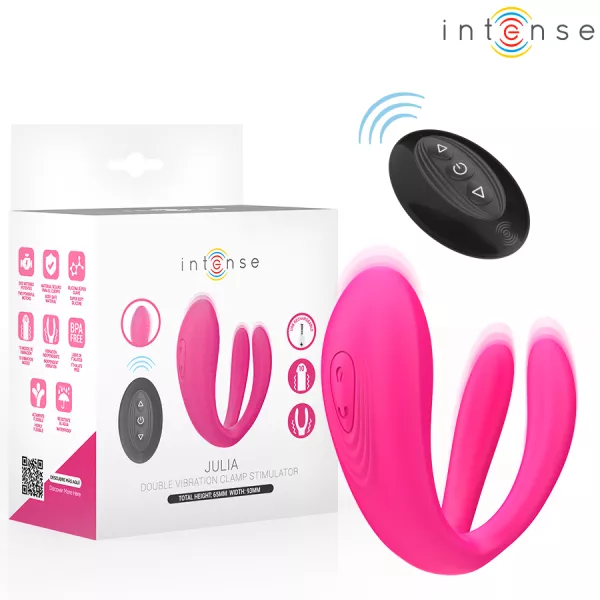 INTENSE - JULIA DOUBLE VIBRATEUR � PINCE STIMULATEUR AVEC T�L�COMMANDE